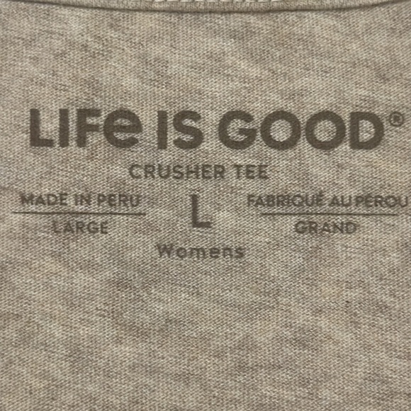 NWOT Life is Good Women's Tan V-Neck Long Sleeve Top. Size L - Picture 6 of 7